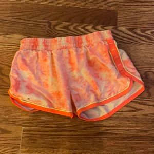 Orange and white womens shorts